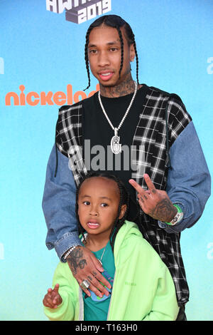 Los Angeles, Kalifornien, USA. März 2019. 23. März 2019 – Los Angeles, Kalifornien – Tyga. 2019 Nickeldeon Kid's Choice Awards im USC Galen Center. Foto: Birdie Thompson/AdMedia Stockfoto