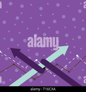 Zwei Pfeile, wo man ist miteinander verflochten zu den Anderen als Team oder den Wettbewerb Design business Leere Vorlage isoliert Minimalistische Grafik layout Vorlage Stock Vektor