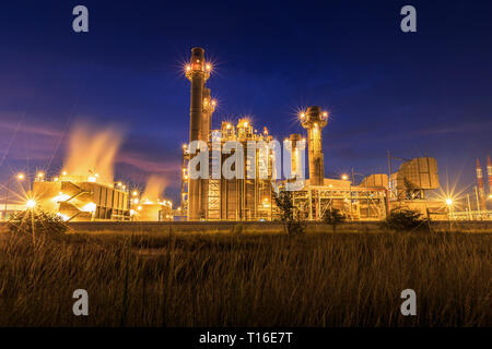 Gas- und Dampfturbinen Kraftwerk Stockfoto