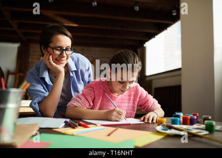 Jugendmädchen Zeichnung Stockfoto