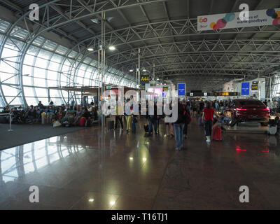 Zaventem, Belgien - 23. Juli 2018: Aufnahme des Flugsteigs A am Flughafen Brüssel. Stockfoto