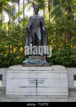 Central, Hong Kong - 1. November 2017: König George VI Statue in Hongkong Zoologischen und Botanischen Gärten. Stockfoto