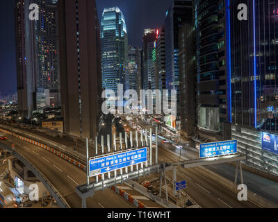 Central, Hong Kong - 4. November 2017: Die rumsey Straße Überführung Viadukt in Hongkong. Stockfoto