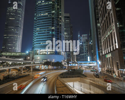 Central, Hong Kong - 4. November 2017: Wolkenkratzer in der Nähe des Connaught Road Central Hong Kong. Stockfoto