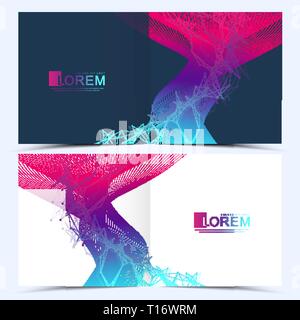 Moderne vektor Vorlagen für quadratischen Deckel Broschüre, Flyer, Katalog, Zeitschrift oder Jahresbericht. Wirtschaft, Wissenschaft und Technologie. Anschließen Stock Vektor