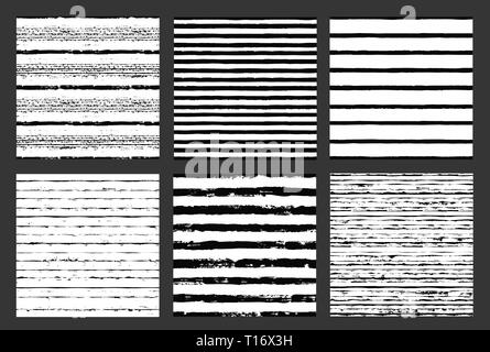 Bemalte Muster Handgezeichnete Hintergründe Punkte Streifen Stock Vektor