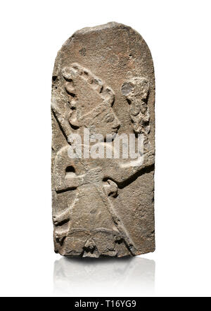 Hethiter monumentale Relief ofa Gott wahrscheinlich Holding Fangstangen. Ende der hethitischen Zeit - 900-700 BC. Archäologisches Museum Adana, Türkei. Erneut Stockfoto