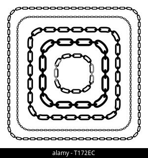Ketten, Kette Link Formen isoliert. Verschiedene Versionen. Bearbeitbares Vektor. Stockfoto