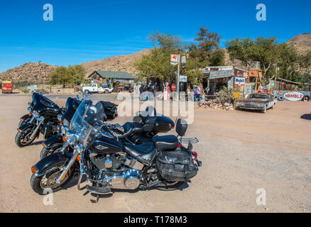 USA, Florida, ROUTE 66, auf Route 66 in Hackberry General Store geparkt, zwischen Kingman und Seligman. Stockfoto