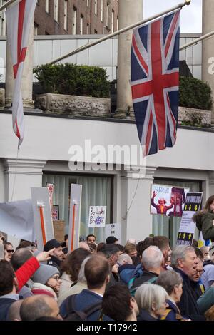 Die demonstranten an anti-Brexit März in London am 23. März 2019 Stockfoto