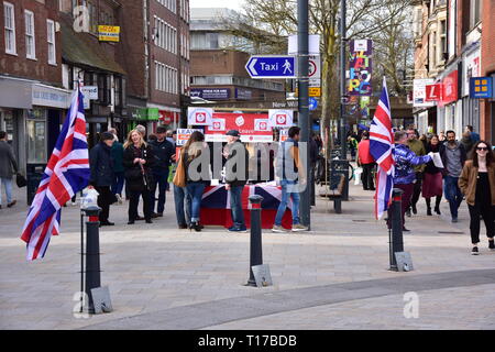 Brexit in Watford verlassen Stockfoto