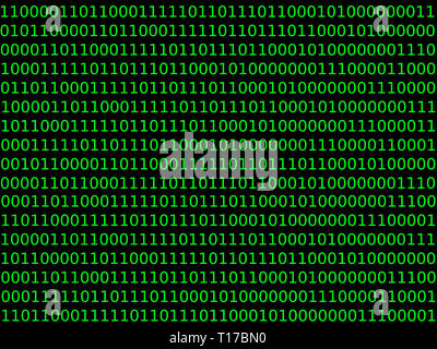Der binäre Code digitale Technologie Hintergrund Stockfoto
