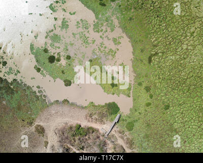 Luftaufnahme von Las Macanas Marsh reserve in der Provinz Herrera, Panama Stockfoto