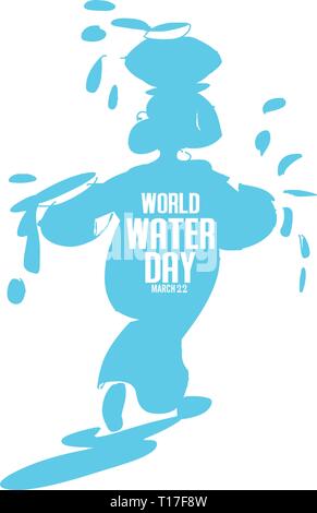 Weltwassertag - Vektor abstrakten Wassertropfen Konzept. Speichern Sie das Wasser Stock Vektor