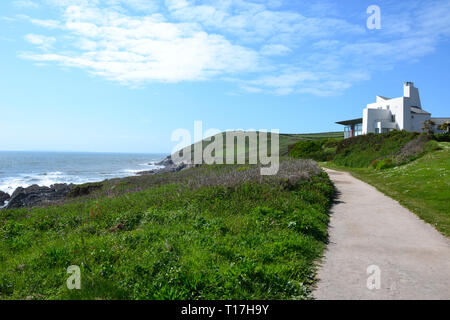 Landschaft auf dem Weg zu Baggy Punkt, Croyde, Braunton, North Devon, Großbritannien Stockfoto