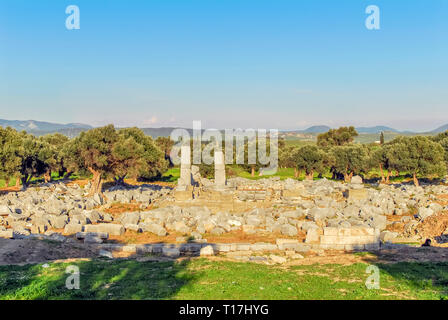 Izmir, Türkei, 3. April 2010: die Ruinen von Teos alten Stadt. Sigacik, Seferihisar. Stockfoto