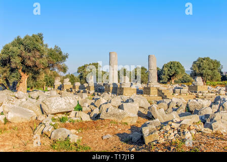 Izmir, Türkei, 3. April 2010: die Ruinen von Teos alten Stadt. Sigacik, Seferihisar. Stockfoto