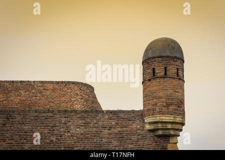 Close up Details des berühmten der Belgrader Festung Kalemegdan in Serbien während der Goldenen Stunde Stockfoto