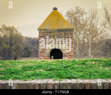 Close up Details des berühmten der Belgrader Festung Kalemegdan in Serbien während der Goldenen Stunde Stockfoto