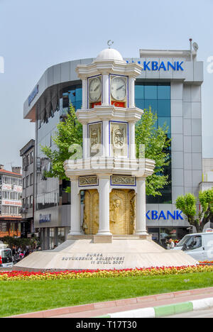 Bursa, Türkei, 30. April 2012: Clock Tower Stockfoto