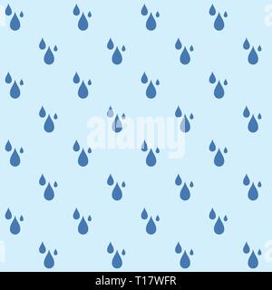 Zusammenfassung nahtlose Muster von Regentropfen in blauen Farbtönen. Moderne, elegante Textur. Einfache Grafik drucken. Vector Farbe Hintergrund. Stock Vektor