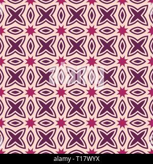Abstrakte Zier nahtlose Muster. Regelmäßig wiederkehrende Sterne formen. Geometrische Verzierung. Elegante Textur mit geschnitzten Raster, Gitter, florale Zahlen. Stock Vektor