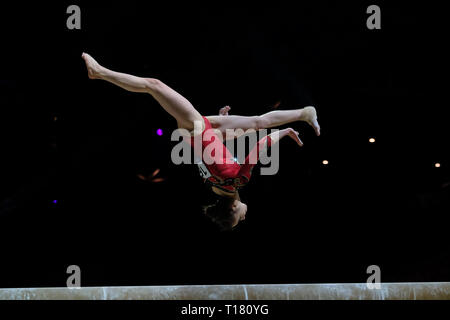 Birmingham, Großbritannien. 23. März 2019. Lea Griesser (GER) bei den Damen Wettbewerb Turn-WM in Birmingham, UK. Credit: Giovanni Strondl. Credit: Giovanni Strondl/Alamy leben Nachrichten Stockfoto