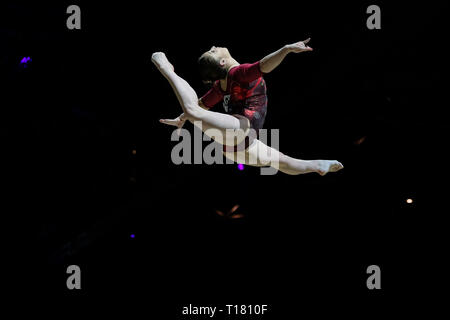 Birmingham, Großbritannien. 23. März 2019. Aliya Mustafina (RUS), die bei den Frauen Wettbewerb Turn-WM in Birmingham, UK. Credit: Giovanni Strondl. Credit: Giovanni Strondl/Alamy leben Nachrichten Stockfoto