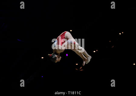 Birmingham, Großbritannien. 23.März 2019. Kangee Heduit (FRA), bei den Frauen Wettbewerb Turn-WM in Birmingham, UK. Credit: Giovanni Strondl. Credit: Giovanni Strondl/Alamy leben Nachrichten Stockfoto