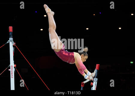 Birmingham, Großbritannien. 23. März 2019. Ellie Downie (GBR) bei den Frauen Wettbewerb Turn-WM in Birmingham, UK. Credit: Giovanni Strondl. Credit: Giovanni Strondl/Alamy leben Nachrichten Stockfoto