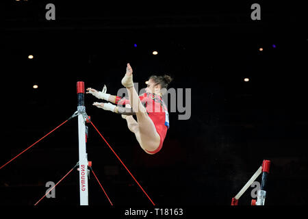 Birmingham, Großbritannien. 23. März 2019. Lea Griesser (GER) bei den Damen Wettbewerb Turn-WM in Birmingham, UK. Credit: Giovanni Strondl. Credit: Giovanni Strondl/Alamy leben Nachrichten Stockfoto