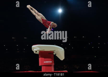 Birmingham, Großbritannien. 23.März 2019. Kangee Heduit (FRA), bei den Frauen Wettbewerb Turn-WM in Birmingham, UK. Credit: Giovanni Strondl. Credit: Giovanni Strondl/Alamy leben Nachrichten Stockfoto