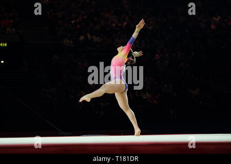 Birmingham, Großbritannien. 23. März 2019. die Thais Fidelis (BRA), die bei den Frauen Wettbewerb Turn-WM in Birmingham, UK. Credit: Giovanni Strondl. Credit: Giovanni Strondl/Alamy leben Nachrichten Stockfoto