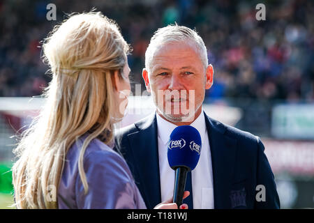 Rotterdam, Niederlande. 24 Mär, 2019. Stadion Het Kasteel, Fußball, Saison 2018/2019, Keuken Kampioen Divisie, Sparta - NEC, NEC Trainer Trainer Jack De Gier Credit: Pro Schüsse/Alamy leben Nachrichten Stockfoto