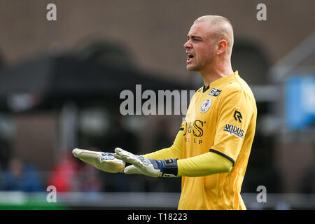 Rotterdam, Niederlande. 24 Mär, 2019. Stadion Het Kasteel, Fußball, Saison 2018/2019, Keuken Kampioen Divisie, Sparta - NEC, Sparta keeper Roy Kortsmit während des Spiels Credit: Pro Schüsse/Alamy leben Nachrichten Stockfoto