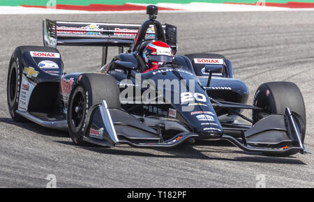 Austin, Texas, USA. 22 Mär, 2019. ED JONES (20) Die Vereinigten Arabischen Emirate durch die dreht sich während der Praxis geht für die INDYCAR Klassiker am Stromkreis des Americas in Austin, Texas. (Bild: © Walter G Arce Sr Asp Inc/ASP) Stockfoto