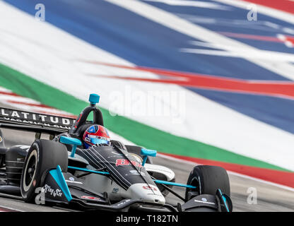 Austin, Texas, USA. 22 Mär, 2019. COLTON HERTA (R) (88) der Vereinigten Staaten durch die dreht sich während der Praxis geht für die INDYCAR Klassiker am Stromkreis des Americas in Austin, Texas. (Bild: © Walter G Arce Sr Asp Inc/ASP) Stockfoto