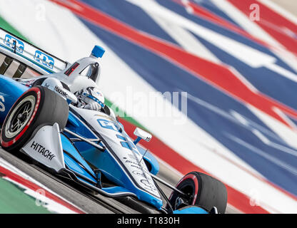 Austin, Texas, USA. 22 Mär, 2019. JOSEF NEWGARDEN (2) von den Vereinigten Staaten durch die dreht sich während der Praxis geht für die INDYCAR Klassiker am Stromkreis des Americas in Austin, Texas. (Bild: © Walter G Arce Sr Asp Inc/ASP) Stockfoto