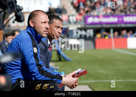 ROTTERDAM, Niederlande. 24 Mär, 2019. Stadion Het Kasteel, Fußball, Saison 2018/2019, Keuken Kampioen Divisie, Sparta - NEC, Aleksandar Rankovic und Henk Fraser Credit: Pro Schüsse/Alamy leben Nachrichten Stockfoto