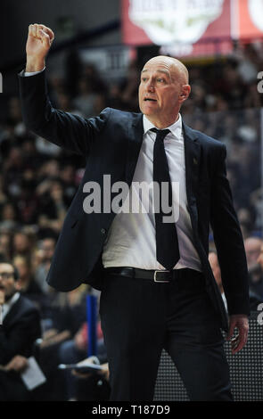 Venedig, Italien. 24. Mär 2019. Foto Claudio Martinelli/LaPresse 24 Marzo 2019 Venezia (VE) Italia sport Warenkorb Umana Reyer Venezia vs Sidigas Avellino - Campionato Italiano di Warenkorb Serie A PosteMobile 2018/2019 - Palasport TaliercioNella Foto: vucinic NedanPhoto Claudio Martinelli/LaPresseMarch 24, 2019 Venezia (VE) Italysportbasket Umana Reyer Venezia vs Sidigas Avellino - Italienische Basketball Liga Serie A 2018/2019 - Taliercio PosteMobile Forum. Im Bild: vucinic Nedan Credit: LaPresse/Alamy leben Nachrichten Stockfoto