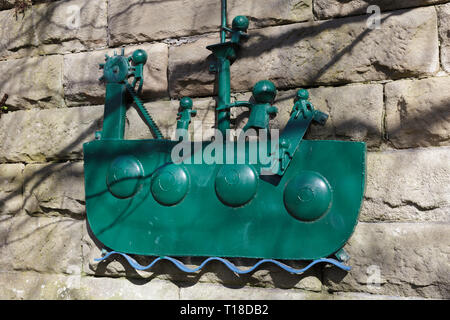 Salze Mühle (manchmal Salt's Mill geschrieben) ist eine ehemalige Textilfabrik, jetzt eine Kunstgalerie, Einkaufszentrum und Restaurant Komplex in Saltaire, Bradford Stockfoto