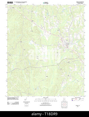 USGS TOPO Map Alabama AL Gordo 20110915 TM Stockfoto