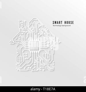 Smart Home Technologie Hintergrund. Smart house Konzept 3d-Papier. Vector Illustration Stock Vektor