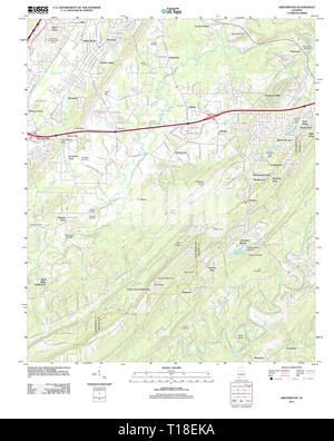 USGS TOPO Karte Alabama Al Greenwood 20111206 TM Stockfoto
