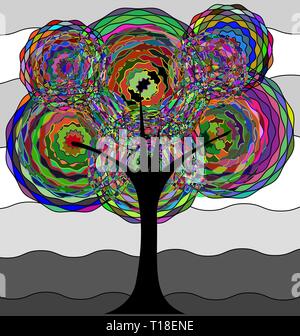 Weiß grau hinterlegt und der abstrakten Baum Stock Vektor