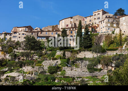 Mittelalterliche Eze am Berg im südlichen Frankreich, Europa Stockfoto