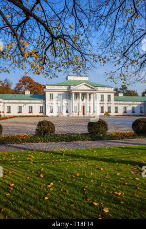 Belweder Palast in der Stadt Warschau in Polen, klassizistischen Gebäude, die ehemalige Residenz des polnischen Präsidenten. Stockfoto