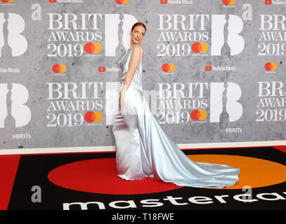 Die BRIT Awards 2019 in der O2, Halbinsel Square, London Mit: Jess Glynne Wo: London, Großbritannien Wann: 20. Feb. 2019 Credit: WENN.com Stockfoto