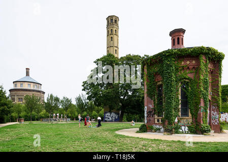 Berlin. Deutschland. Park am Wasserturm, Prenzlauer Berg. Stockfoto