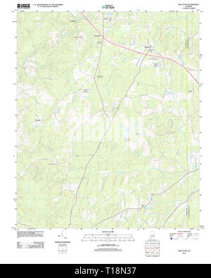 USGS TOPO Map Alabama AL Kellyton 20110927 TM Stockfoto
